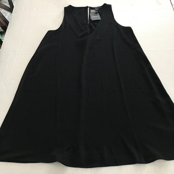 NWT - Forever 21 Sleeveless V-Neck Black Mini Dress - Picture 6 of 13